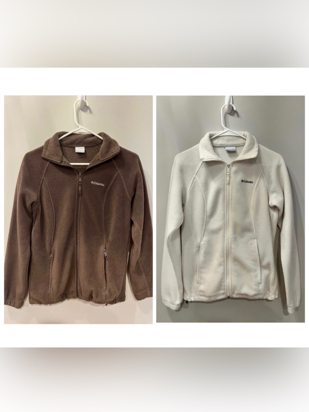 Columbia Women’s Fleece Jackets Size S Brown Cream Set of 2
